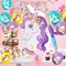 Unicorn Pinata Set for Birthday Party with Unicorn Piñata, Banner, Balloon, Stick, Blindfold, Cupcake Toppers, 54 PCS Birthday Favors Decorations Supplies for Girls